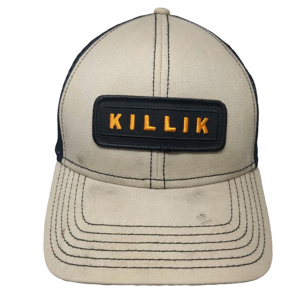 Killik Trucker Hat Beige One Size Mesh Back Snapback Outdoor Hunting Patch Cap